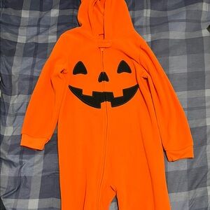 Carter's Vibrant Orange Hooded pumpkin pajamas